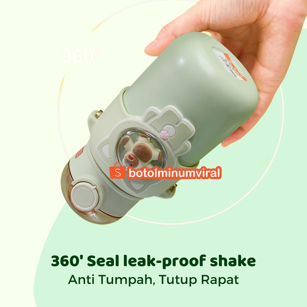 Botol Minum Viral Beruang Korea Tali Sedotan Lucu BPA FREE 700ml Ori