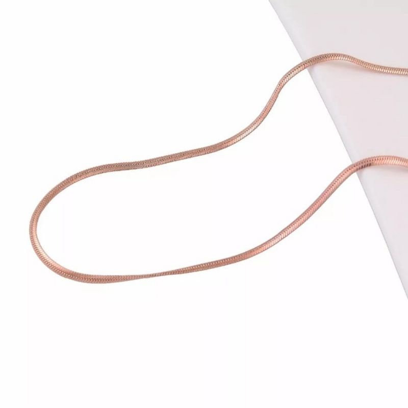 Kalung Titanium Model Gepeng Warna RoseGold Terbaru Pria dan Wanita