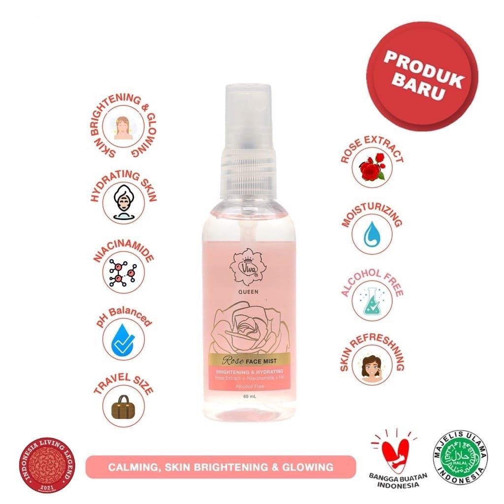 VIVA QUEEN ROSE FACE MIST WITH NIACINAMIDE, COLLAGEN - 60ML