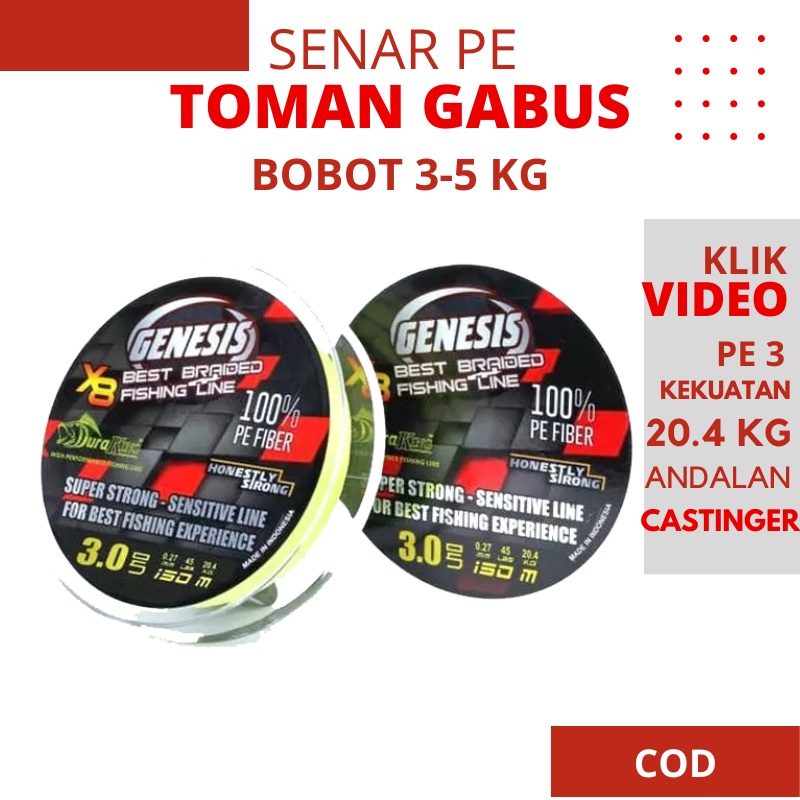 Senar Pancing Pe Untuk Casting Toman Gabus 4 5 6 7 Kg Kilo Genesis X8 Multi Colour 100 m Terbaik Kua