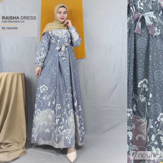 NOUNES RAISHA DRESS Gamis Pesta Syari Wanita Maxmara Lux Tali Ikat