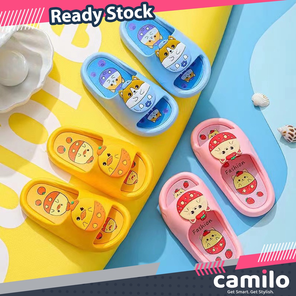 ☀CAMILO☀ SA040 Sandal Slop Cute Import Anak Perempuan Karakter Lucu Bahan Karet Bagus Nyaman DI Pakai Termurah