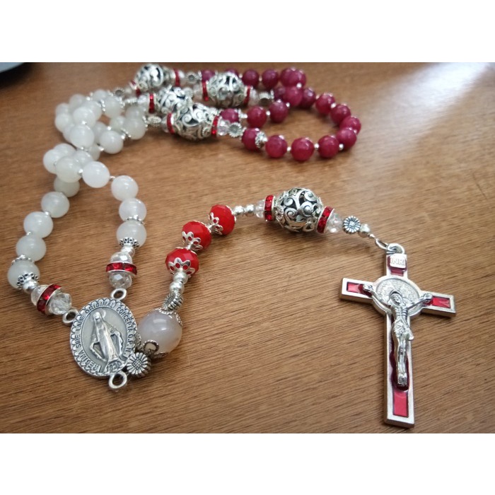 Rosario - Rosario Merah Putih (Harces Maria Medali Wasiat Asli Italy) - Hollishop