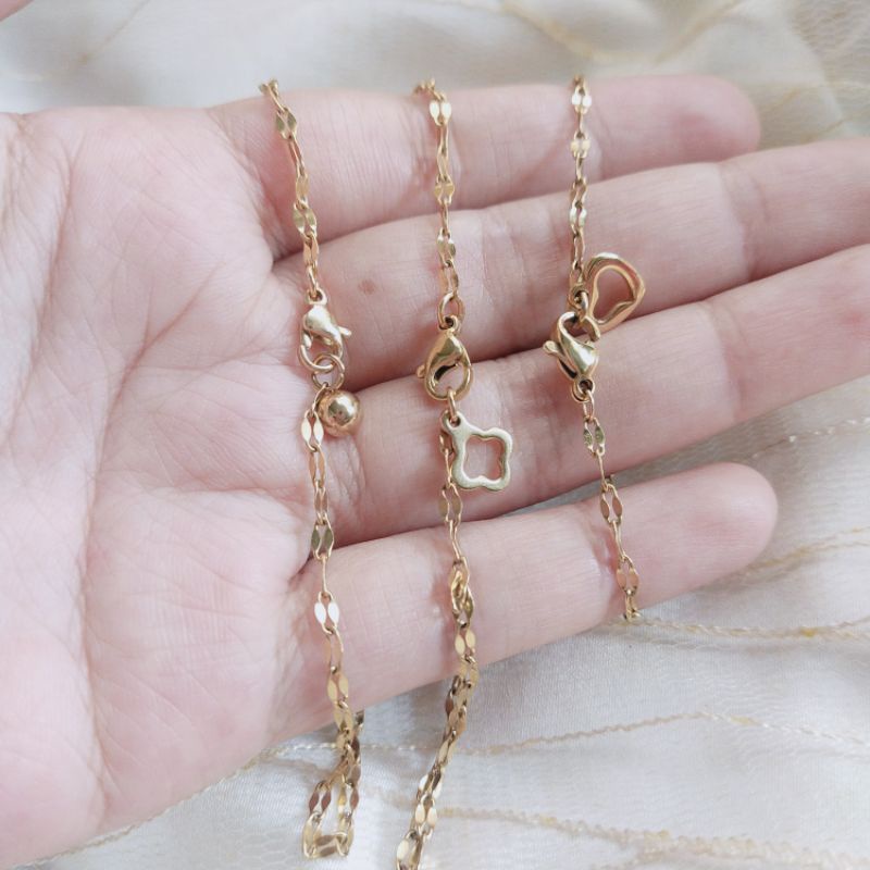 Kalung Anak 3 gram Pecah kopi Titanium 35cm /40cm Gold atau Rosegold