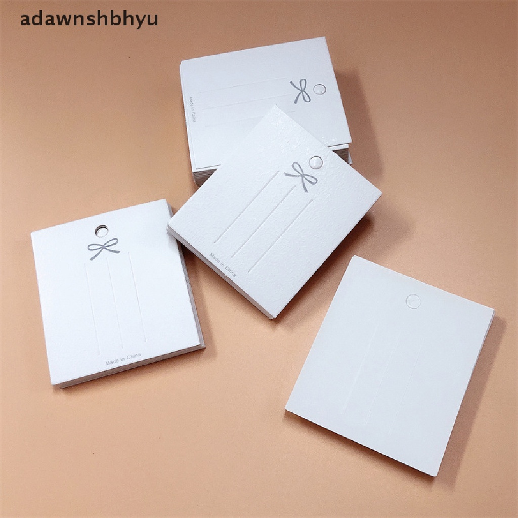 Adawnshbhyu 50 Pcs Putih Hairpin Card Trinket Bow Display Card Kardus Packing Kertas ID