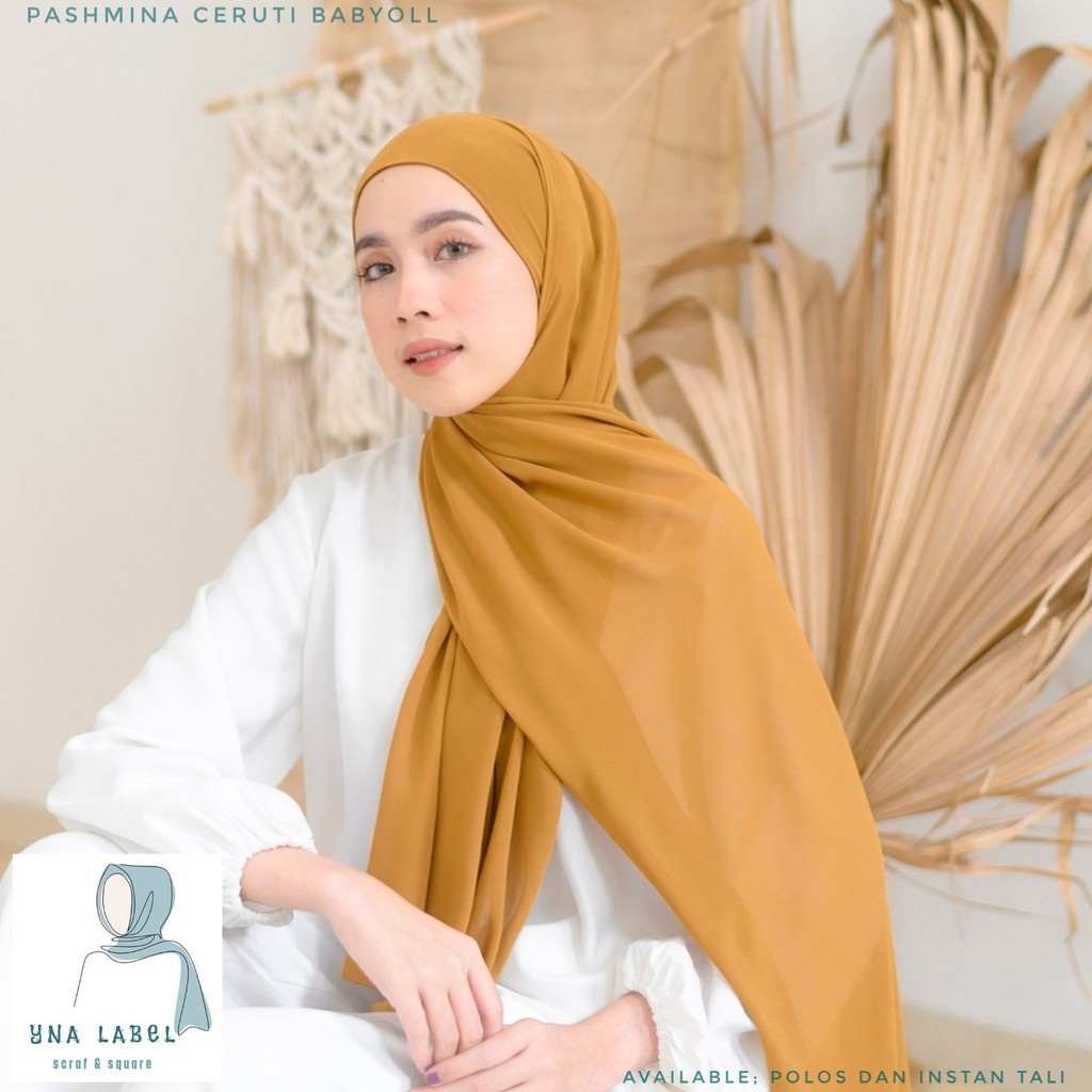 Jilbab Pasmina Seruti Kerudung Polos Premium Jaitan Tepi Rapih 175cm x 75cm