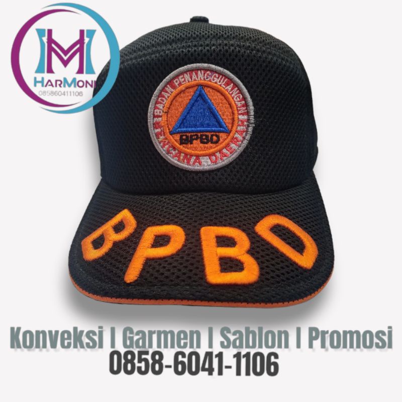 TOPI BPBD BORDIR TIMBUL TOPI BPBD DOUBLEMES JARING