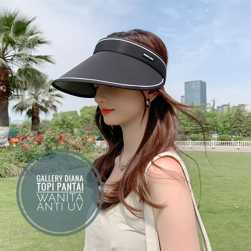 Topi Fashion Wanita Golf Anti Uv Topi Pantai Pelindung Sinar Uv