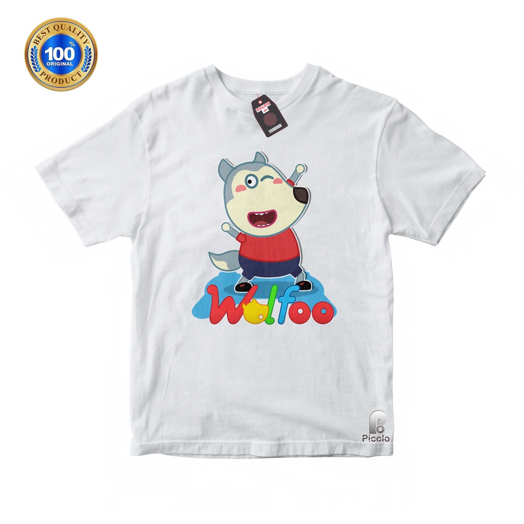 BAJU ANAK KAOS ATASAN ANAK MOTIF WOLFOO UNISEX Bahan COTTUN (FREE NAMA)