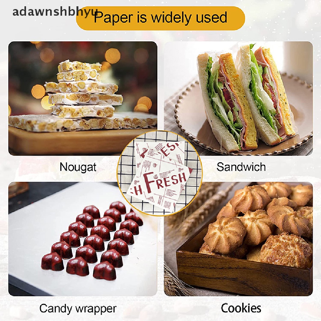 Adawnshbhyu 50pcs greaseproof wax paper wrapping paper Kertas Pembungkus Alat Kue grease paper ID