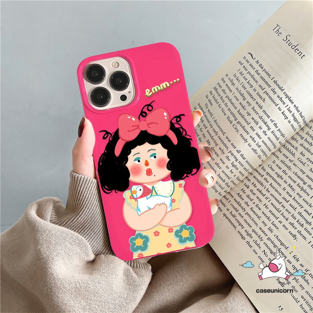 IPHONE Case Kompatibel Untuk Iphone11 13 12 14 Pro Max XR 78 Plus X XS Max SE 2020 Permen Glossy Kartun Lucu Imut Gadis Shockproof Protection Camera Ros Red Soft Tpu Silicon Back Cover
