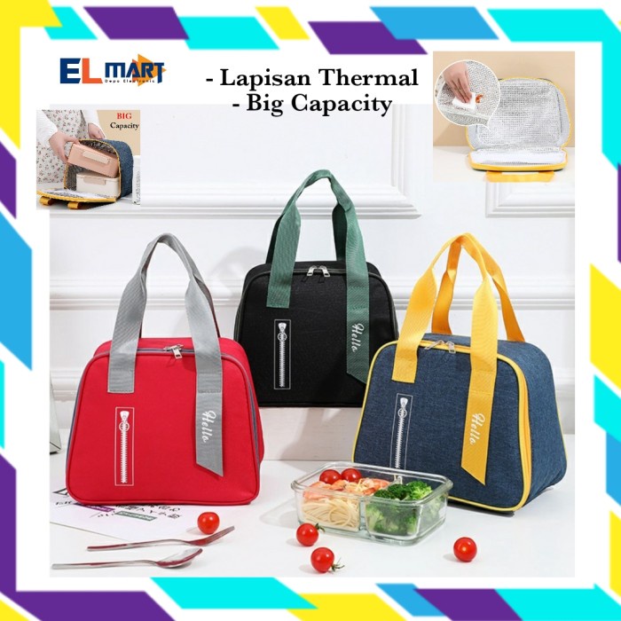 Tas Bekal Makanan TBL04 Tahan Panas Dingin Lunch Bag Thermal Resleting