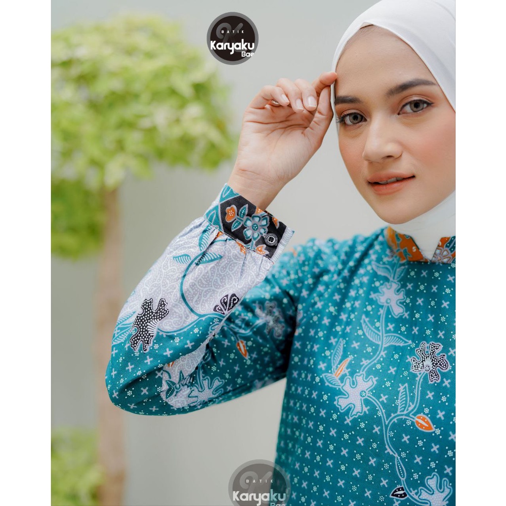 Batik Couple Modern Baju Batik Wanita Atasan Blouse Batik Kerja Wanita Kantor Motif Chatra Seragam Batik Alina