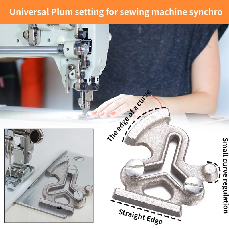 Baja Tiga Sudut Lockstitch Gauge Universal Aksesoris Mesin Jahit Kain Kaki Menekan Sekrup Jempol G-Type Straight Curved Locator Plum Sewing Seam Gauges