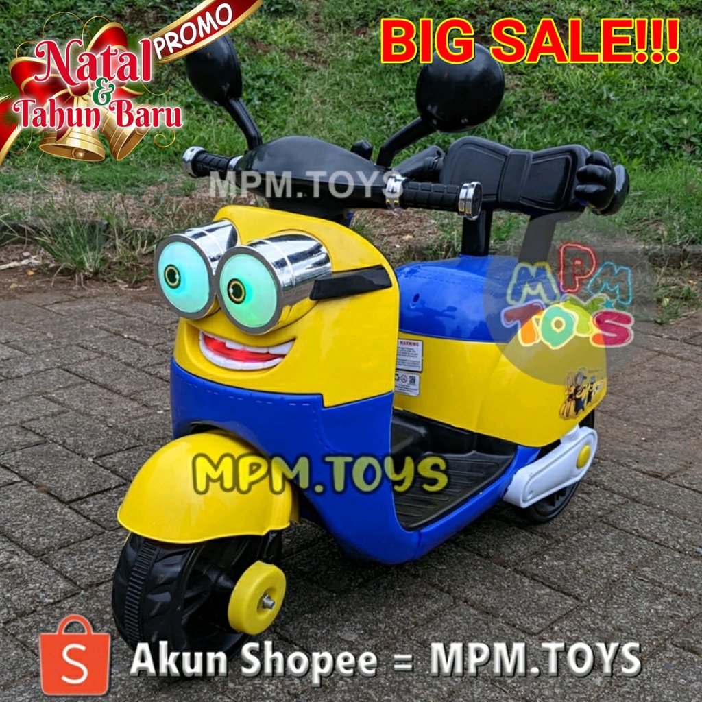 Motor Aki Anak Vespa MINNION MINI-ON HLW 8899 hlw8899 Electric Toys