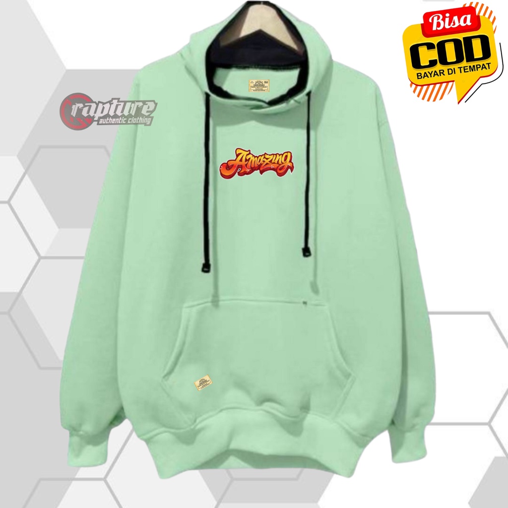 Jacket Hoodie Pria Aestetic Sweater Oversize COD Warna Hijau Mint List Amazing Switer Cowo/Cewe Terlaris Dan Terbaru Hodie Original