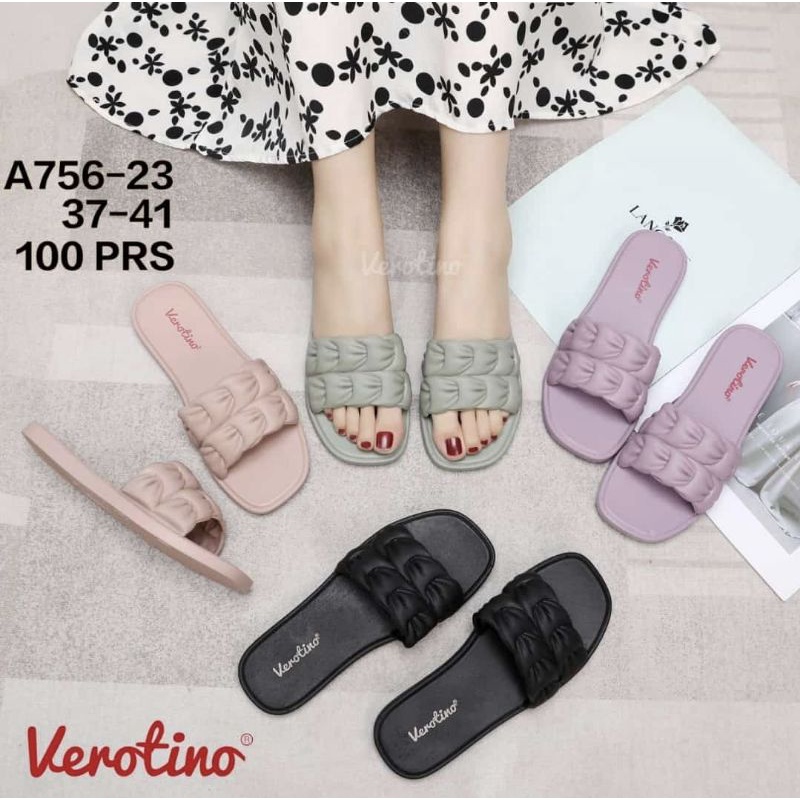 SANDAL SELOP KOREA WANITA CEWE PEREMPUAN VEROTINO 729-131 SPONGE SPOUNS BAHAN KARET LENTUR