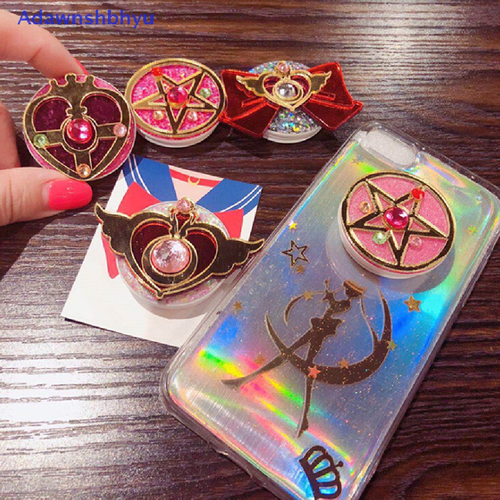 Adhyu Universal Sailor Moon Phone Stretch Kartun Jari Cincin Holder Socket ID