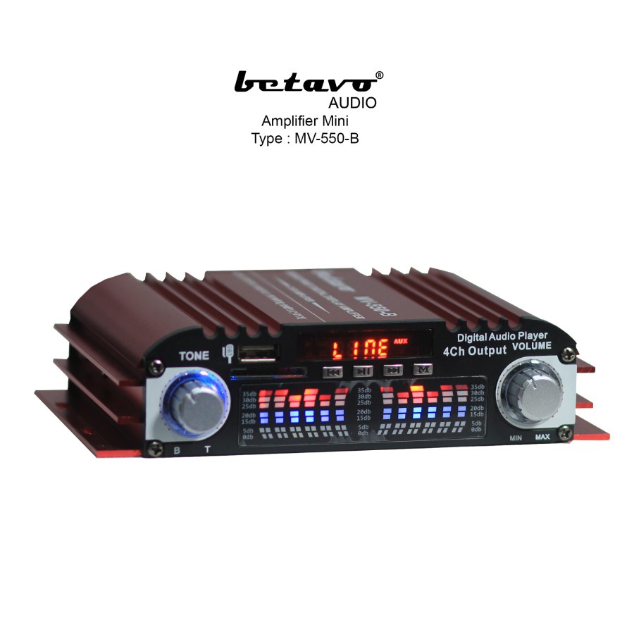 Betavo Mini Amplifier Bluetooth MV-550B Ampli Karaoke