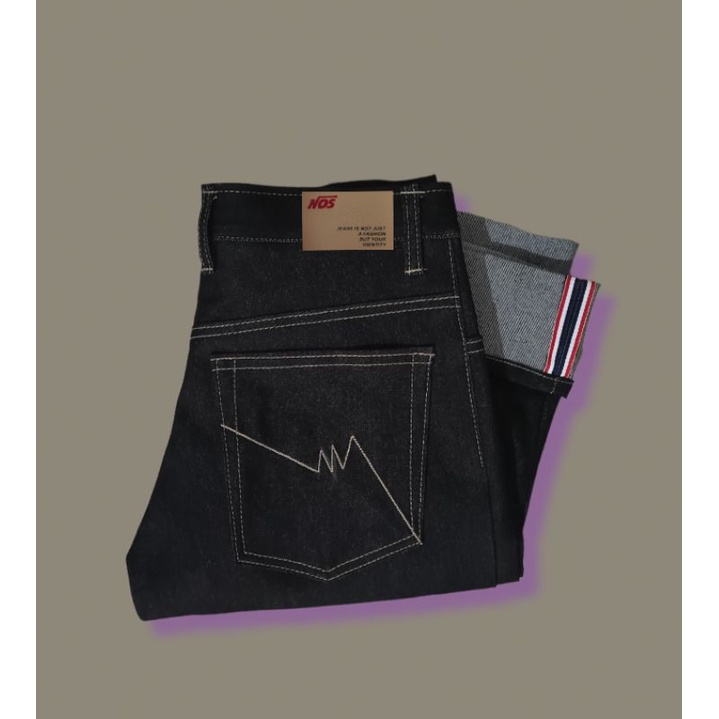 celana selvedge ✅ black jamrud 14 oz ✅ bisa fading( accent)