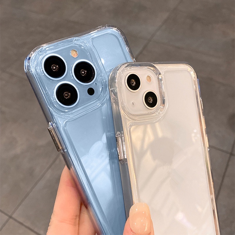 IPHONE Soft Case Transparan Kompatibel Untuk Iphone14 13 12 11 Pro XS Max XR X8 7 6S Plus SE Silikon TPU Casing Ponsel Shockproof Cover