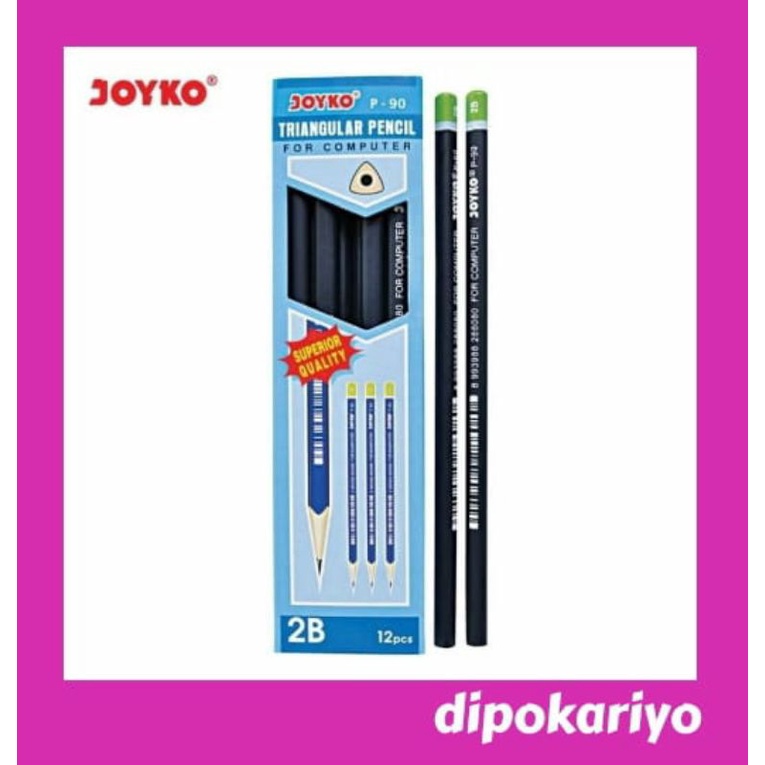 

P-90 Pensil 2B Joyko Segitiga Lusinan (12pcs)