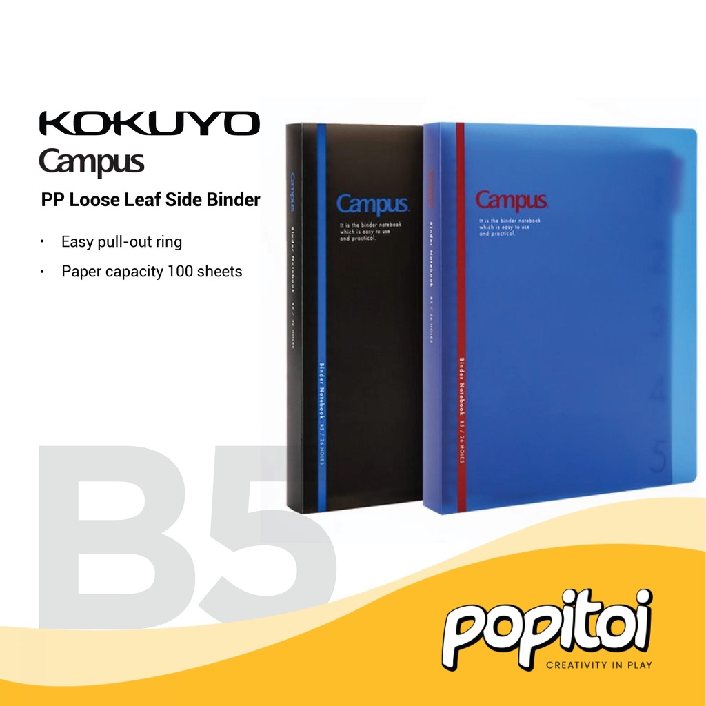 

Kokuyo Campus PP Loose Leaf Side Binder B5 Notebook