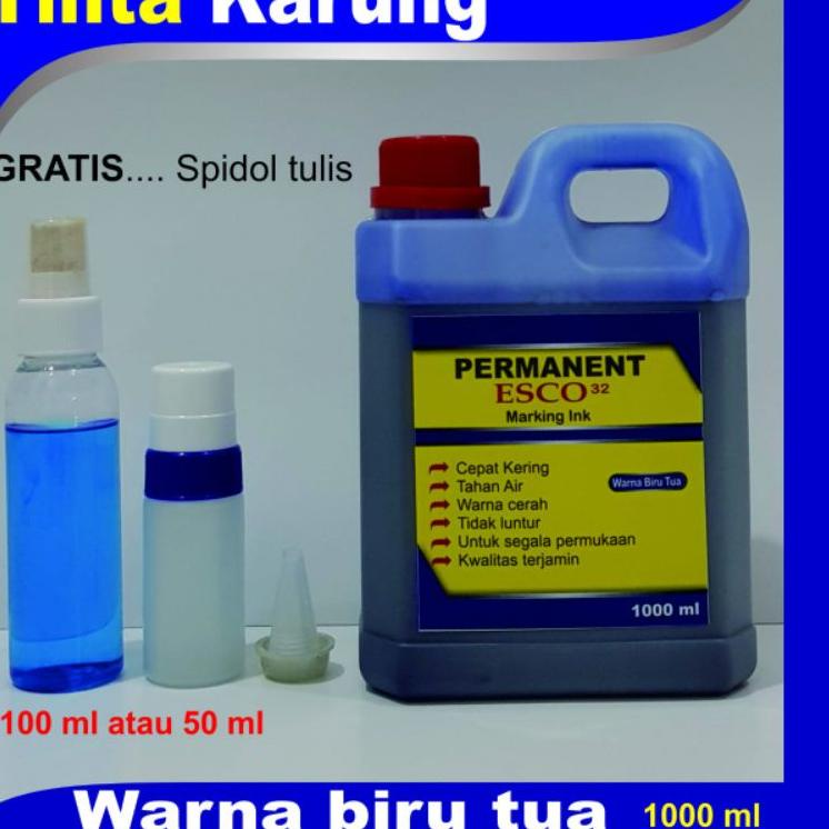 

[T-XQ]♬☞ Tinta karung esco / tinta spidol permanen biru tua 1 ltr banyak diminati