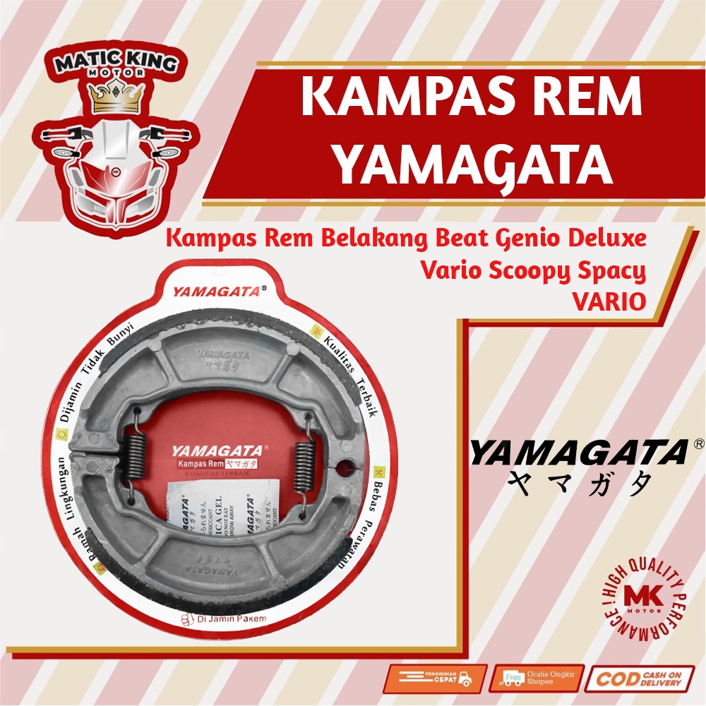 Kampas Rem Tromol Belakang Vario Beat Pop Scoopy Genio Deluxe Spacy Techno Karbu 110 125 150 Fi  ESP  Yamagata
