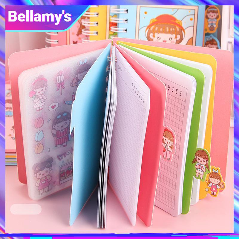 

COD ❤️ Buku Catatan Lucu Siswa Scrapbook Coil Buku Portabel Dengan Stiker Di Dalamnya-Bellamy's