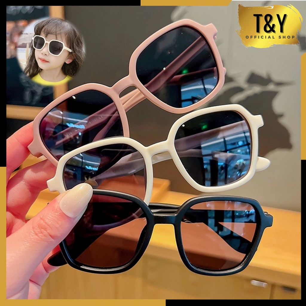 T&amp;Y Kaca mata Anak Korea Fashion Lucu 6621 KacaMata Anak Hitam New Trend Terbaru Kotak High Quality Kids Sunglasses Transparan Import Murah