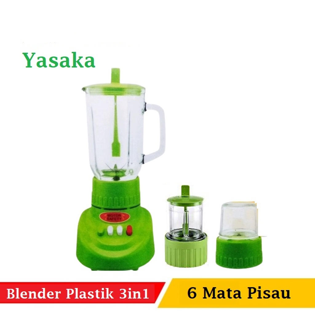 BLENDER PLASTIK YASAKA 3IN1 NATIONAL QUALITY,BL - 3 PC PISAU STAINLESS FOODGRADE MULTIFUNGSI