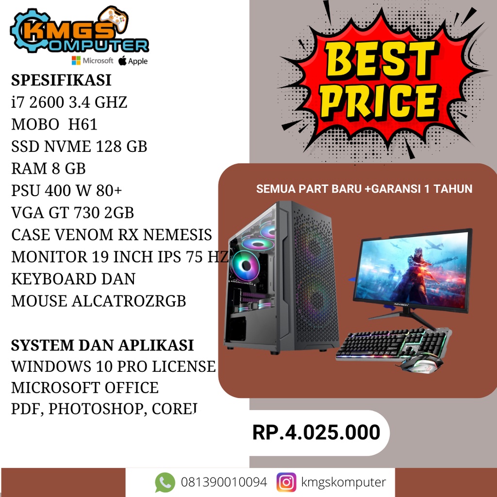 PC GAMING INTEL CORE i7 PAKET HEMAT