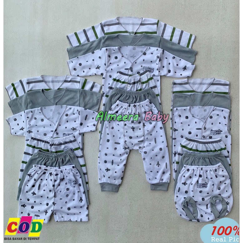 18 PCS Paket Lahiran Baju Bayi Celana Bayi Baru Lahir Usia 0-3 Bulan Almeera Baby and Kids