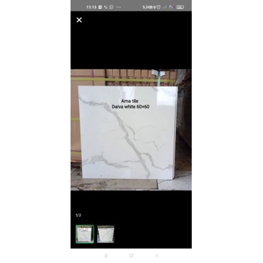 granit lantai DAIVA WHITE 60×60 by arna glazed polis