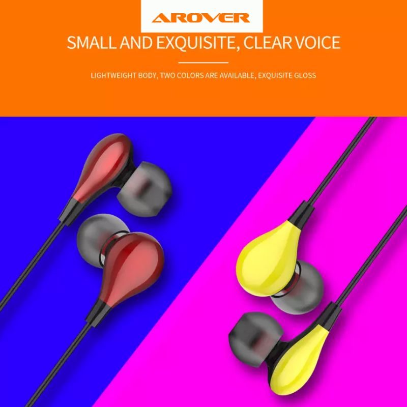 AROVER R104 Earphone Headset In Ear Super Bass Class Grade AAA - Garansi