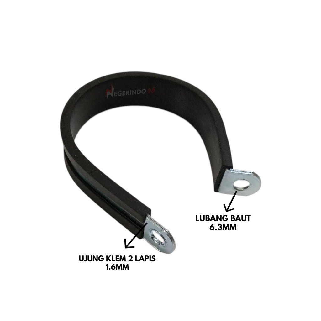 KLEM KARET 8 10 12 16 20MM / RUBBER CLIP GALVANIS KLEM PIPA INSULATOR KLEM PIPA KNALPOT KLEM GANTUNG KLEM KABEL CABLE KLEM OMEGA PIPA FRAME SEPEDA