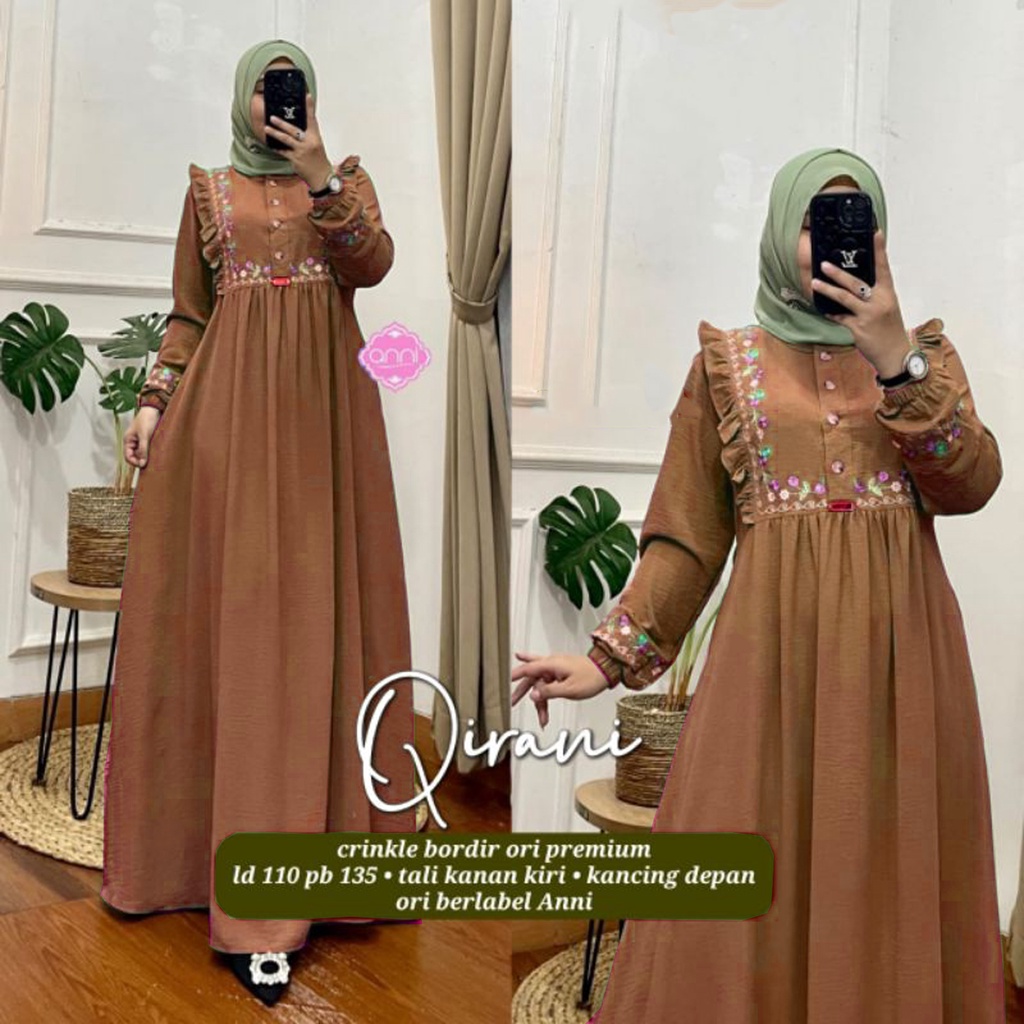 [TERMURAH] GAMIS CRINKLE QIRANI MAXI PREMIUM NYAMAN DIPAKAI ELEGAN KEKINIAN VIRAL PROMO GAMIS WANITA