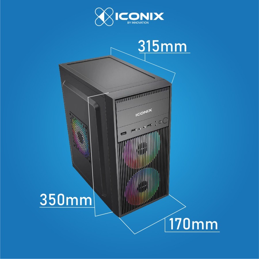 CASING PC GAMING ICONIX GEMINI FREE PSU 500WATT