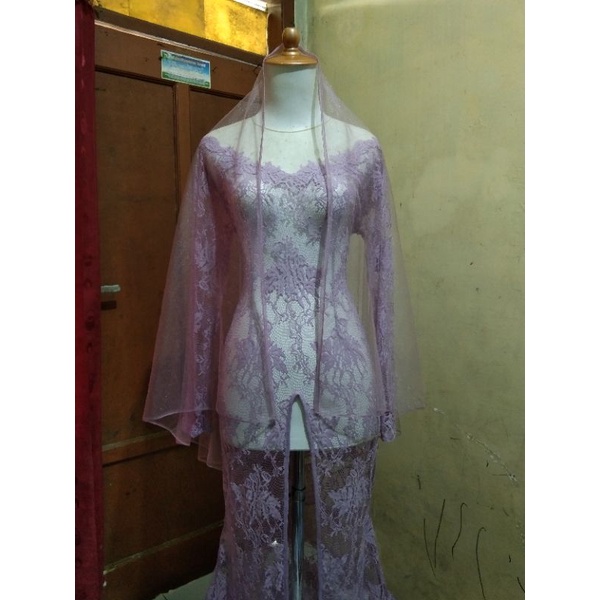 kebaya akad warna lilac