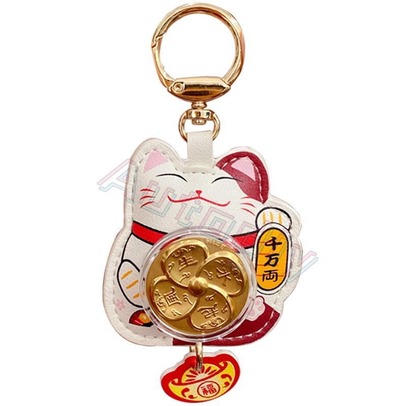 2023ekor Kucing Keberuntungan Lucky Beckoning Melambai Kekayaan Kucing Good luck Zodiak Keyring Cat Keyring Foil Emas Gantungan Kunci Hadiah Bisnis Peringatan Tahun Baru Kitty Kitten Mobil Liontin