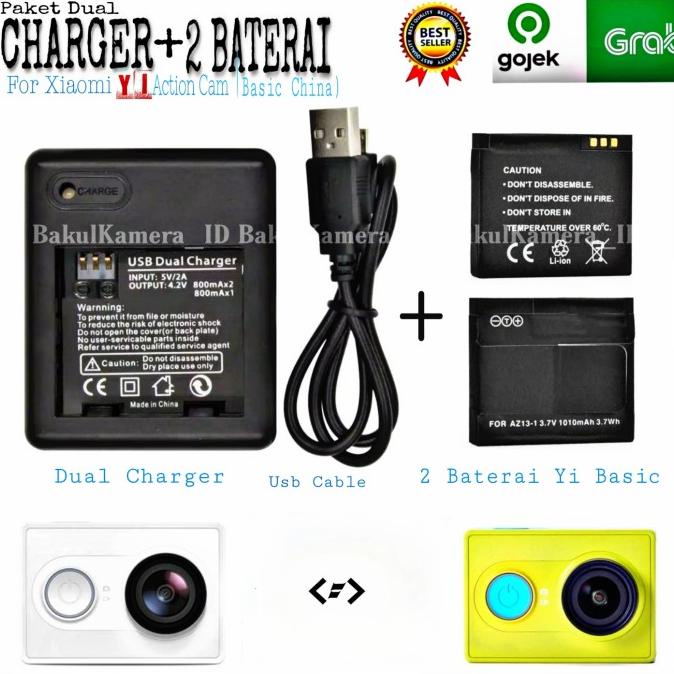 Xiaomi Yi Cam Desktop Charger Dan Battery For Xiaomi Yi AZ13-1 Yi Cam