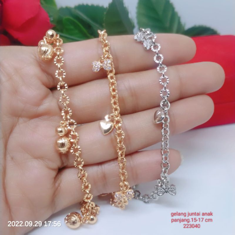 Gelang Jurai Anak Perhiasan Aksesoris Fashion Titanium Perhiasan Lapis Emas Terlaris Termurah