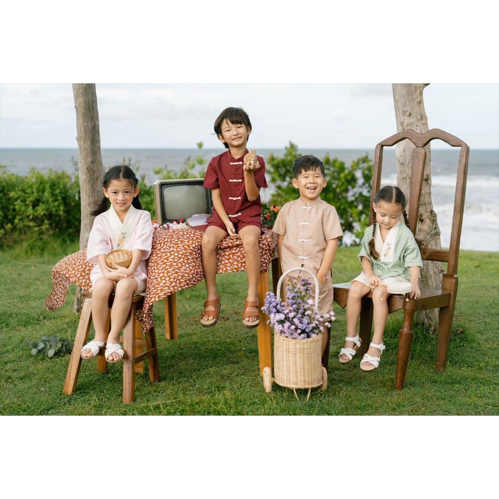 [TOMS] BOHOPANNA (1stel) KIM SET 1-8 Tahun Setelan Kimono Cheongsam Anak Perempuan Girl  CNY Baju Imlek 2023