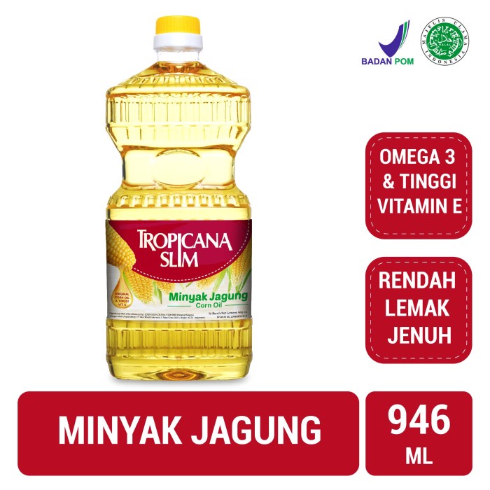 

Tropicana Slim Minyak Jagung 946ml (Botol)
