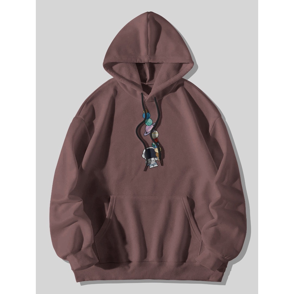 Sweater Hoodie Pria Nasa Planet Mocca| Jumper Pria Hoodie Unisex Premium