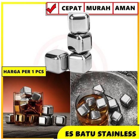 ES BATU STAINLESS steel ice cube kotak reusable bisa pakai ulang food