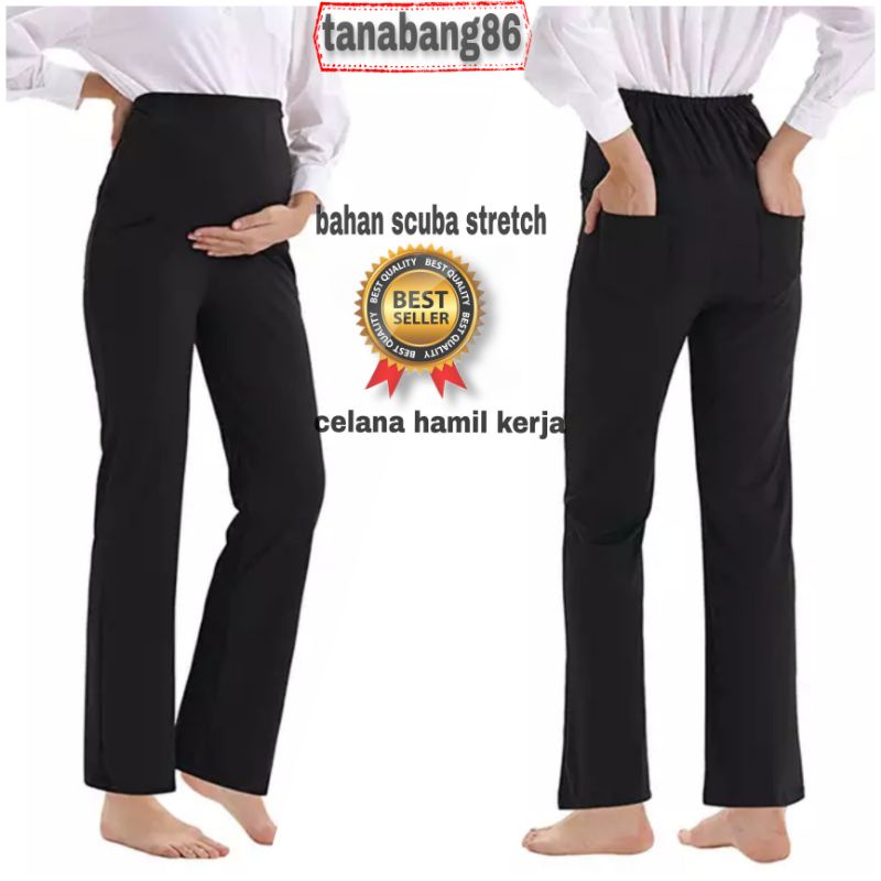 celana hamil putih kerja/celana hamil warna putih/celana hamil kerja warna putih/celana bumil putih/celana ibu hamil warna putih