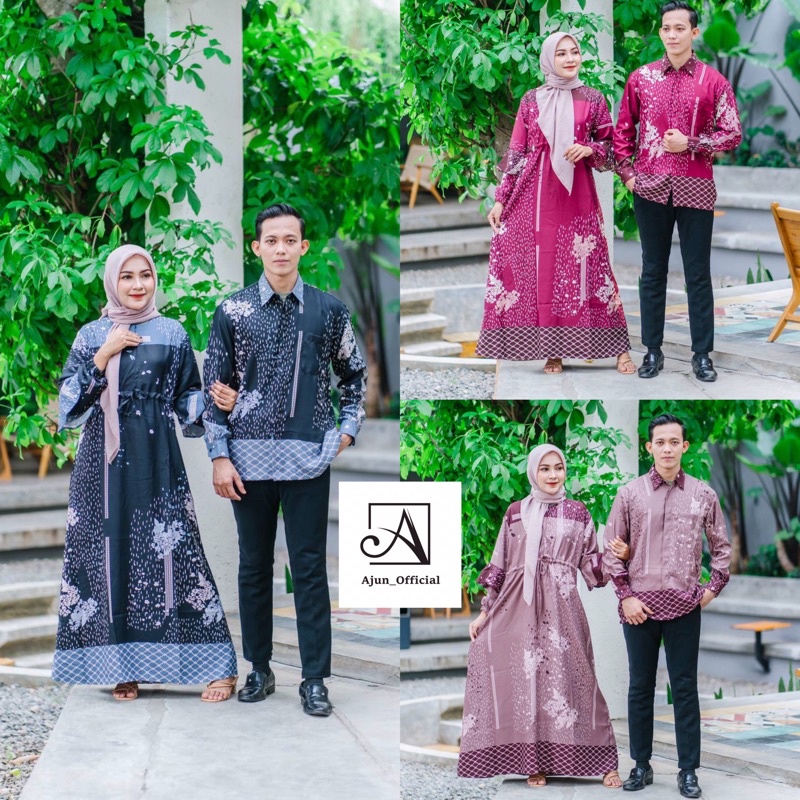 KIA Maxi Baju Couple Pasangan Kekinian Bahan Maxmara Motif Untuk Kondangan