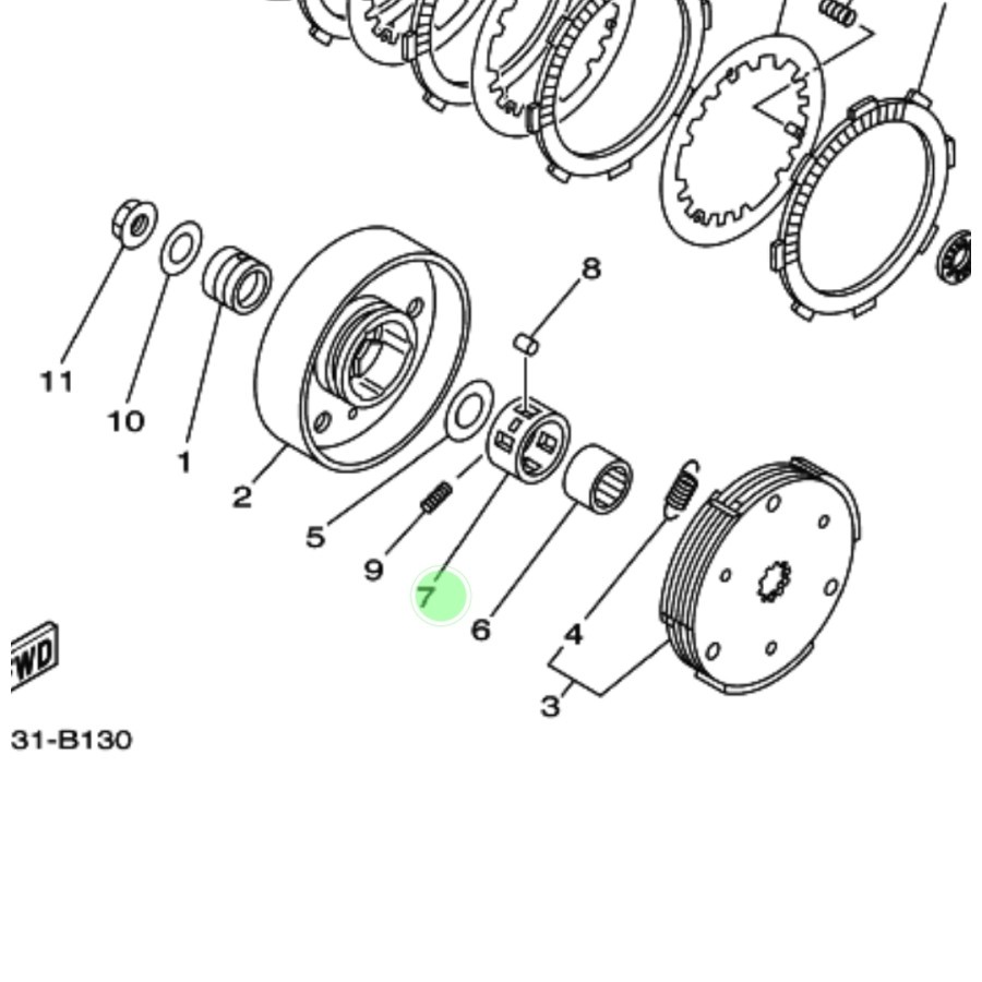 NO 7 CAGE BENTENGAN KOPLING JUPITER Z 110CC 2003-2009 BURHAN ORIGINAL YAMAHA
